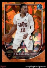 2025-26 Bowman Chrome Sapphire Orange Refractors #BCV92 Darius Garland 22/25