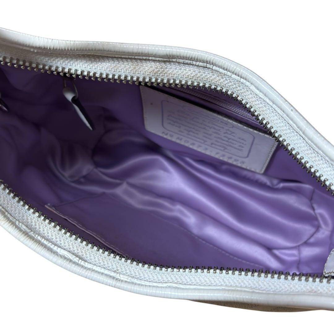 COACH One Shoulder Patchwork Silver y2k Hobo - image 7