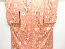 7593266: JAPANESE KIMONO / ANTIQUE KIMONO / SILK / KINSHA / FLOWER
