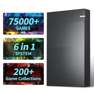 Kinhank 4tb Retro Game Hard Drive 6 Game System in 1 with 75000+ Games, Retro