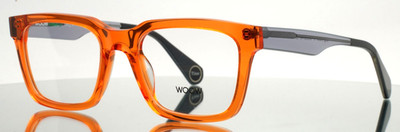 WOOW Big Time 1 2893 Electric Orange Transparent Mens Eyeglasses 52-20-145 B:40