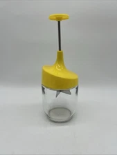Vintage Gemco USA Nut Chopper Yellow Food Dicer Stainless Steel Blades MCM