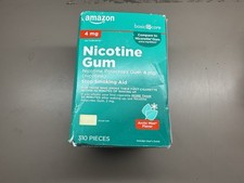 New Open Box Amazon Stop Smoking Nicotine Gum 4MG Mint Flavor 310Ct Exp. 09/2025