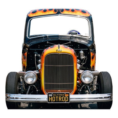 SS11378 1950s Black Hot Rod Car Party Prop Cardboard Cutout