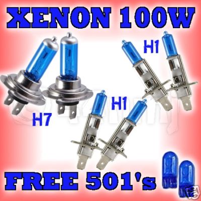 UPGRADE XENON BIRNEN HAUPT (DIP) VOLL (HOCH) NEBEL VORNE 100W H1 H7 H1 501s