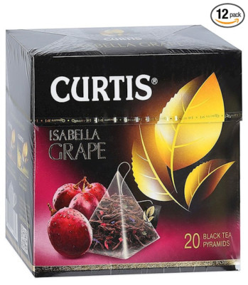 12 PACK CURTIS Black Tea ISABELLA GRAPE 240 Pyramids RF NO GMO Made in Russia