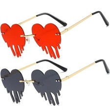 Melting Heart Sunglasses Dripping Heart Shaped Sunglasses Rave Sunglasses Women