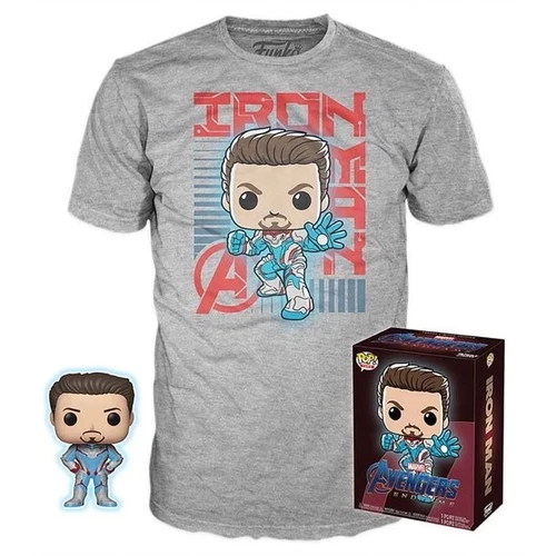 Funko Pop Avengers Endgame Iron Man Bundle TONY STARK & Tee 2XL Target Exclusive