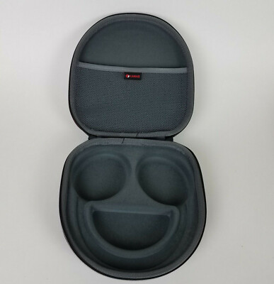 New Xanad Headphone Case Hard Shell Two Zipper Black With Mesh Storage Net