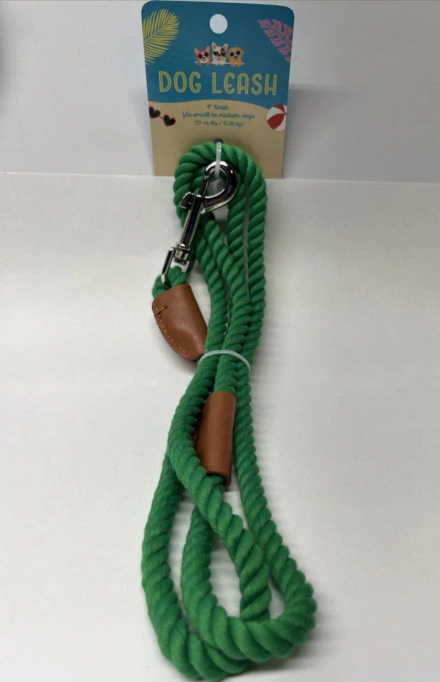 Correa y collar verde de 4’ para perro a juego con hebilla ajustable - collar tamaño 12-14 pulgadas Foto 2 de 3