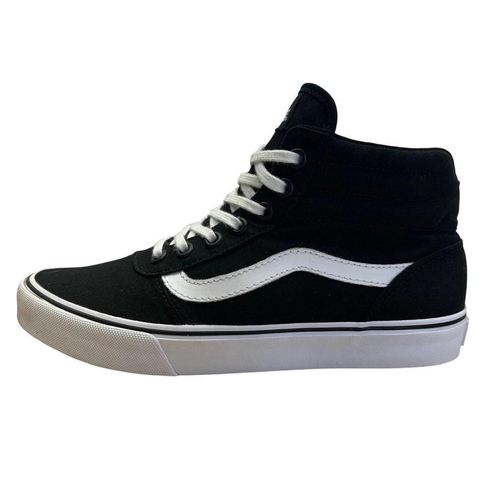 Zapatillas altas con cordones Vans Sk8-Hi para mujer de lona blancas y negras talla 6,5 Foto 3 de 4