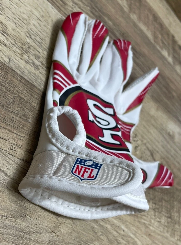 (1) 旧金山 49 人队儿童 NFL 接收手套,4-12 岁单手套尺寸 Xs/S — 第 3/4 张图片