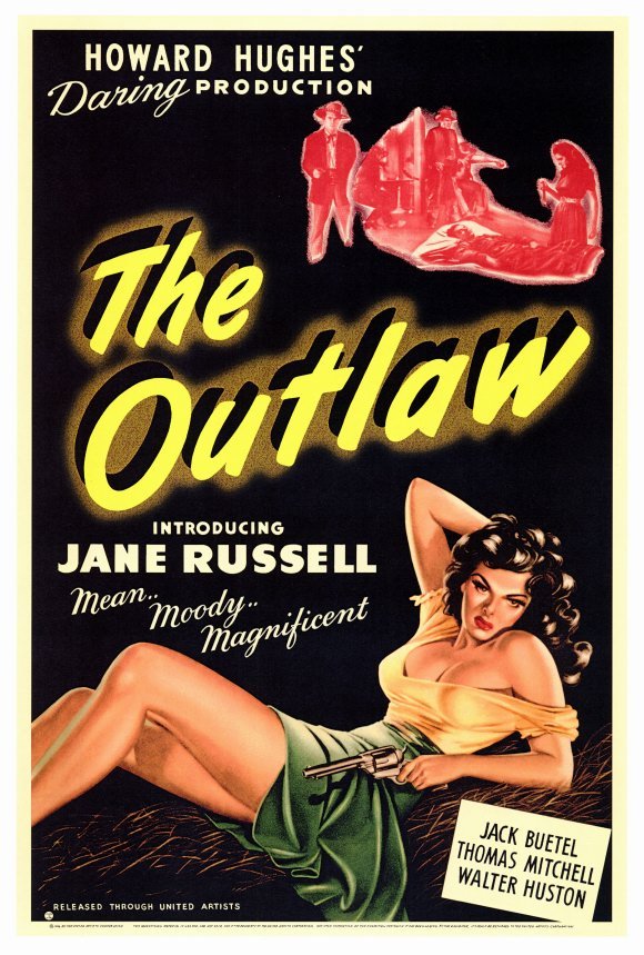 THE OUTLAW Movie POSTER 27x40 Jane Russell Jack Buetel Walter