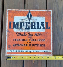 Vintage Imperial Kit Gas & Oil Hose Fittings Auto Parts Cabinet Auto Garage