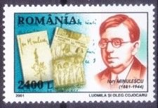Romania 2001 MNH, Ion Minulescu, poet, writer, literary critic, journalist