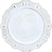 White Charger plates 13 Inch Set of 6 Chargers for dinner plates Serve ware P...