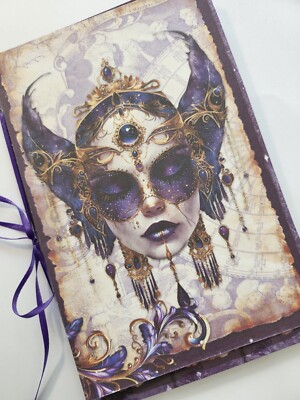 Junk Journal Booklet ''MYSTIC'' Fortune PSYCHIC HANDMADE  Cards, Pockets Ephemera 