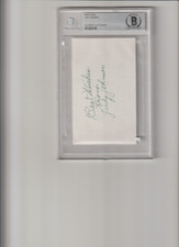 Judy Johnson Autographed Index Card Beckett Authentic Autograph