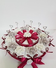 TORTA BOMBONIERA ROSA PORTAMESSAGGIO LUCIDA DA 12 FETTE  COMUNIONE CRESIMA 