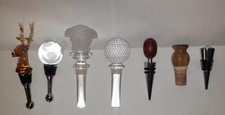 WINE LIQUOR DECANTER BOTTLE STOPPER VERSACE MEDUSA GOLF BALL GEM REINDEER WOOD