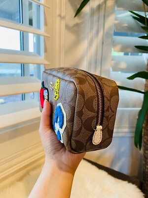 Coach X Peanuts Small Boxy Cosmetic Case Signature Canvas Coach X Peanuts Small Boxy Cosmetic Case Signature Canvas