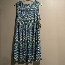 Sonoma Chevron Patten MIDI Dress Size 2X