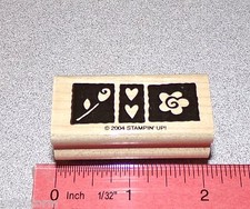 Flowers Hearts Single Stamp Long Stem Rose Bud Stampin Up Suitable for Framing