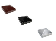 METAL FENCE POST CAPS | Oxide Red / Galvanised / Black | ALL SIZES 50 75 100mm