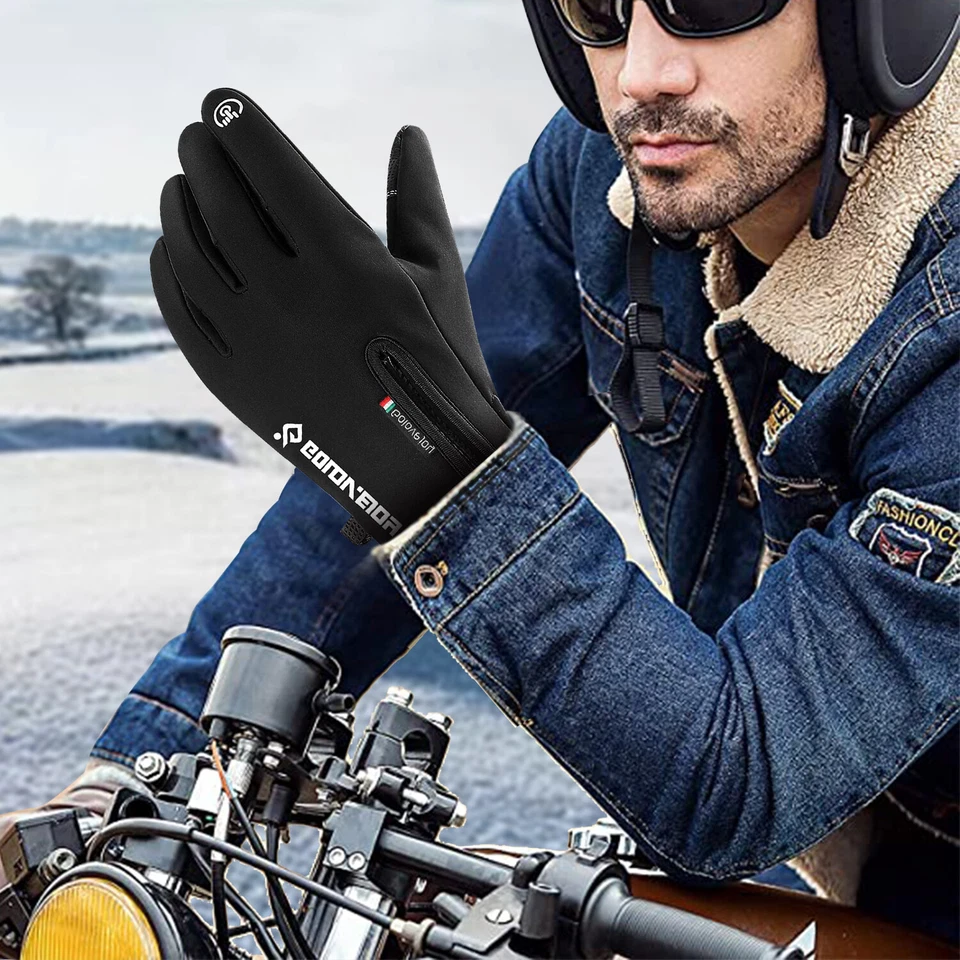 -10℃ Waterproof Winter Warm Ski Gloves Thermal Touch Screen Motorcycle Snow Men - Image 3 of 4