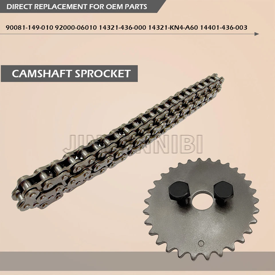 30T Camshaft Sprocket & Cam Timing Chain Blots Kit for Honda XR100R 1985-2003 - Image 3 of 4