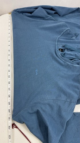RVCA New Mens L Blue Long Sleeve Hoodie Tee Shirt Street Artist Design Logo Slim - Picture 8 of 15