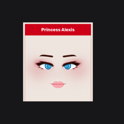 Princess Alexis Face Roblox Celebrity Series 8 cSapphire Virtual Item Code  Only