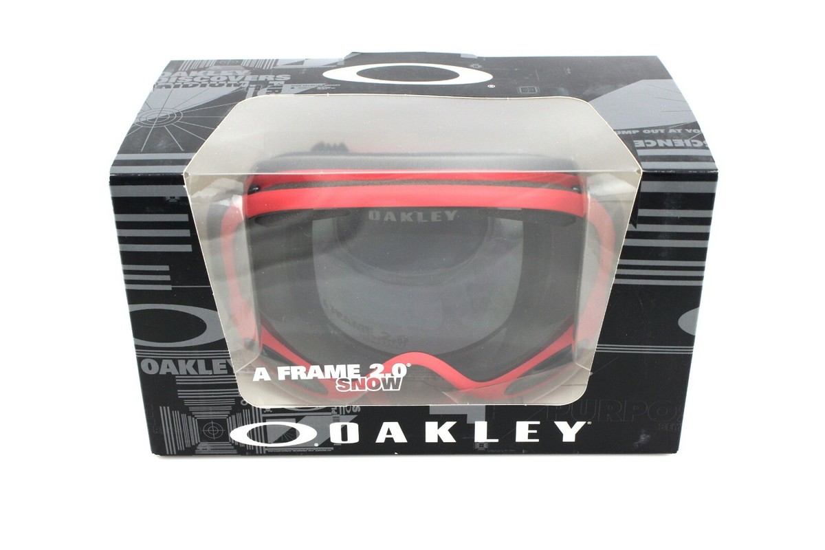 OAKLEY A FRAME 2.0 SNOW Copper Red Dark Grey Ski Goggle Sunglasses