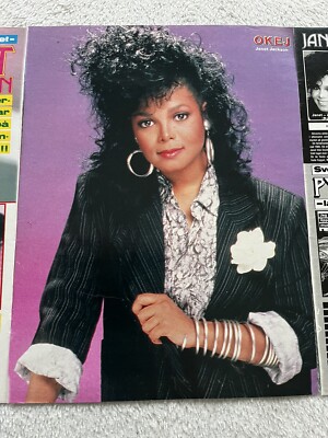 JANET JACKSON 1986 Story Clip Poster Swedish Music magazine Okej