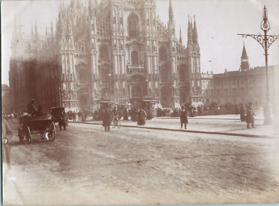 Tirage Original Ancien - Catane, Devant La Cathédrale - Italie - Procédé Citrate - 1911