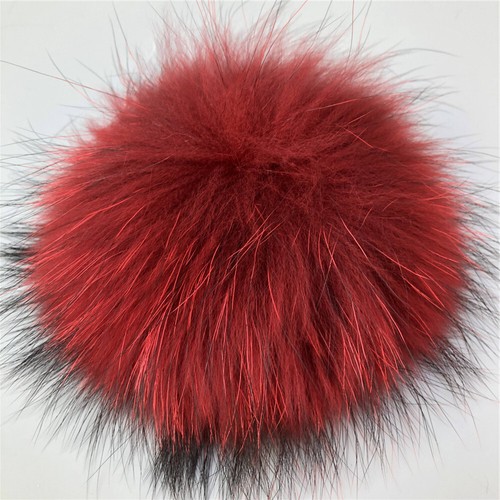13 colores 6" Pelota de pompón de piel de mapache real con botones a presión zapatos sombrero hágalo usted mismo accesorios - Imagen 14 de 40