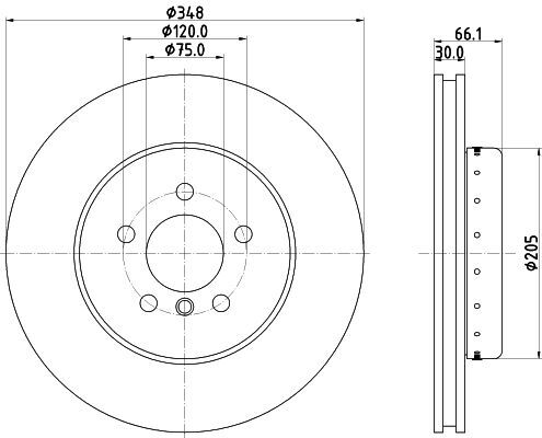 2X Hella 8DD 355 120-651 Bremsscheibe FüR BMW-image