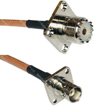 RG400 UHF Female Flange to BNC Flange Female RF Cable FAST-SHIP LOT