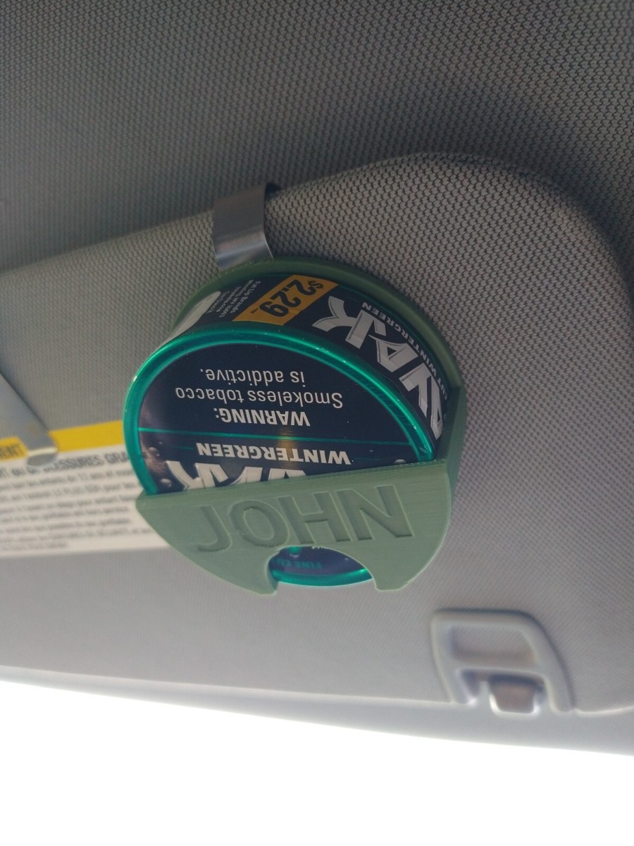 Dip Can Holster Visor Clip Tobacco For Skoal, Grizzly, Kayak Personalized