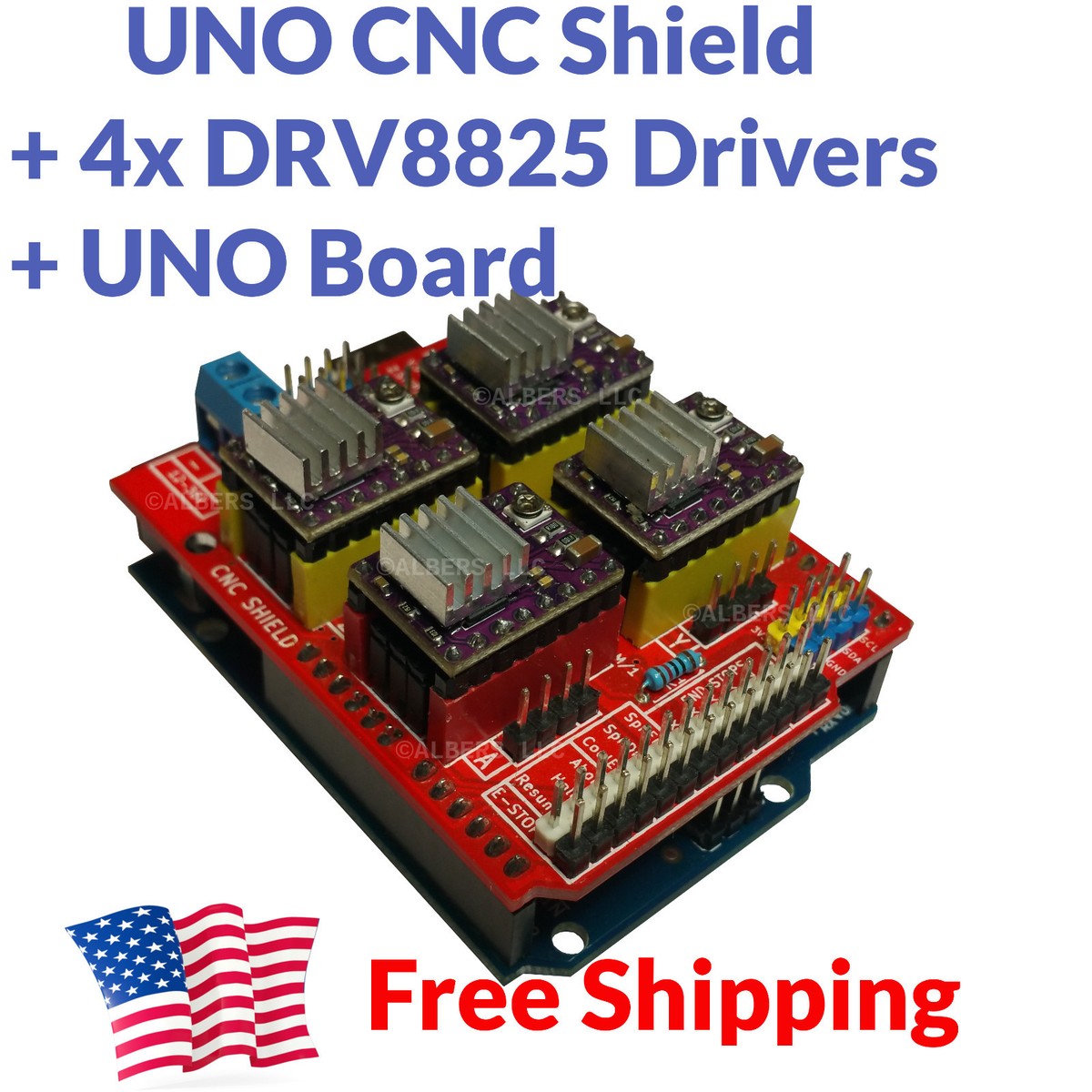 Arduino CNC Shield Kit - UNO Board 4x DRV8825 Drivers Package Deal