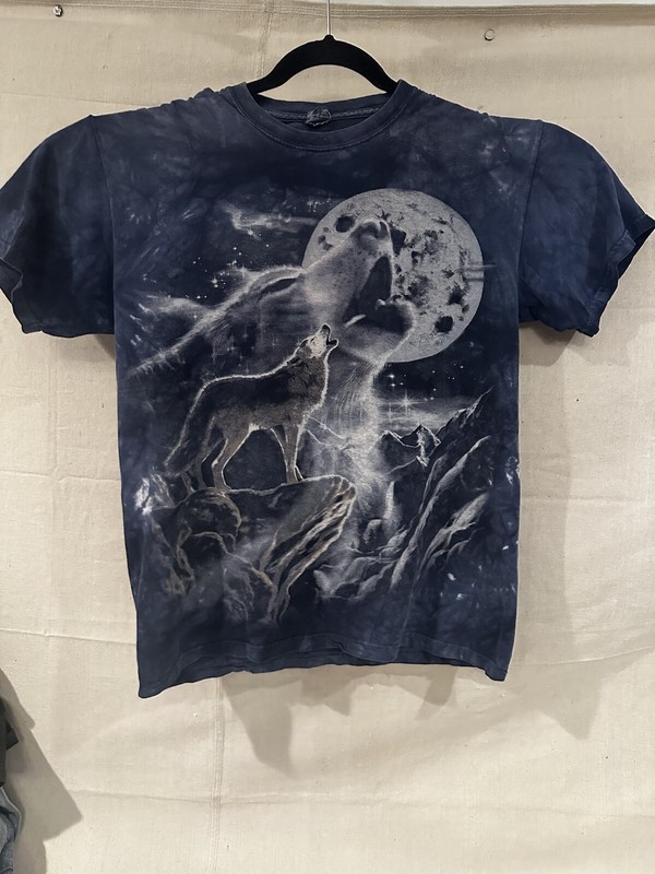 Vintage Quail Hollow Large Wolf Print Tie Dye T-shirt Large Old School Style