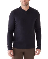 FRANK AND OAK Navy Blue Yak Wool V-Neck Knit Pullover Sweater XL MSRP $169