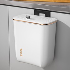WASTE BIN WALL MOUNTED KITCHEN CABINET DOOR CUPBOARD HANGING TRASH CAN WITH LID