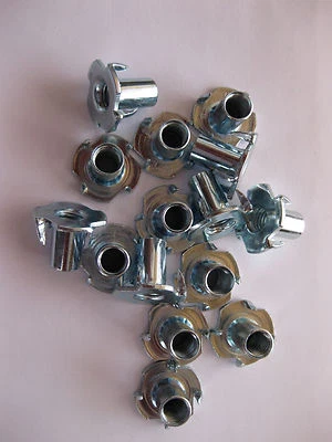 R S TRADE M4,M5,M6,M8,M10 Four Pronged T Nuts, Captive, Table Insert Wood, Furniture Feet