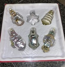2000  6 Handblown Glass Baby's First Christmas Ornaments May Dept Store Santa
