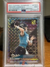 2021 CLEARLY DONRUSS THE ROOKIES TREVOR LAWRENCE PSA 9 HOLO MOSAIC GOLD SSP