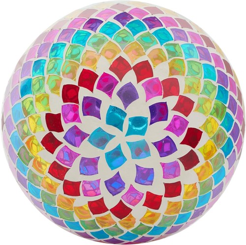 Globo de observación de mosaico colorido - arte de jardín de 12" con vidrio resistente a la intemperie - Imagen 9 de 12