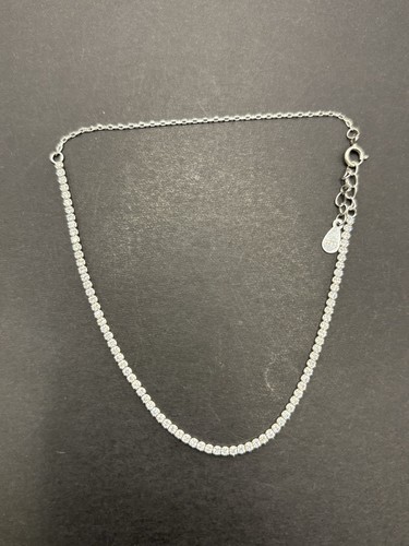 New Condition 9" Sterling Silver Cubic Zirconia Anklet 925 