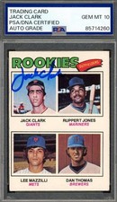Jack Clark Gem Mint 10 PSA DNA Signed 1977 Topps Rookie Autograph