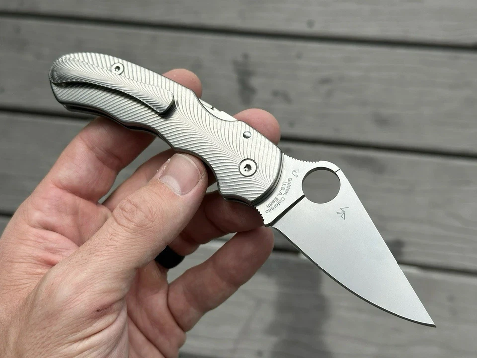 Spyderco Para 3 Custom RG Metalworks Titanium Scales, Stainless hardware, S45VN - Image 2 of 4